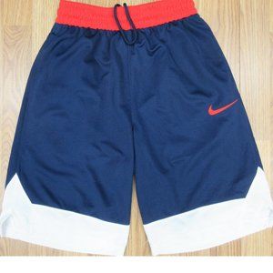 NIKE DRI-FIT ATHLETIC SHORTS NAVY, WHITE & RED Sz SMALL, S